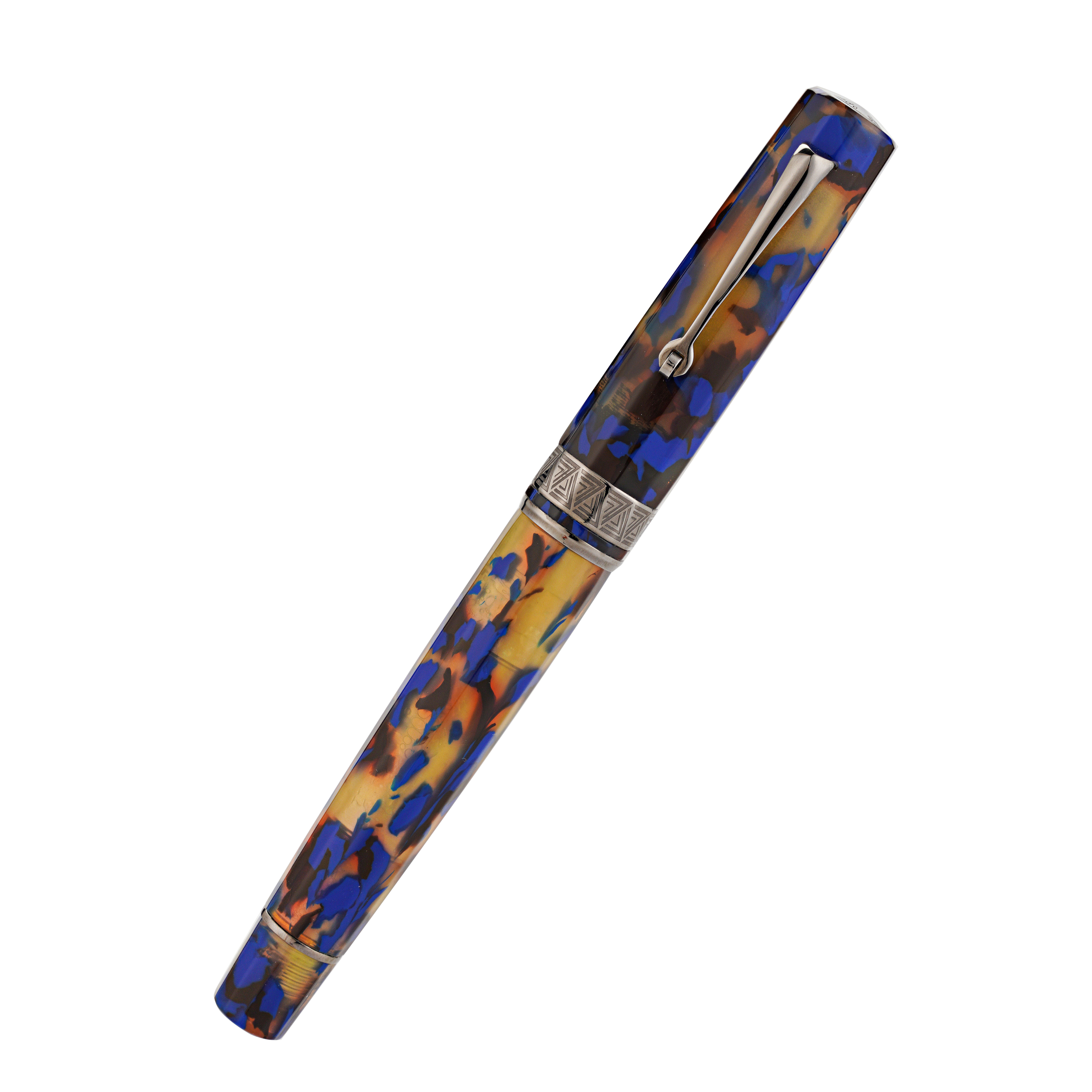 Penna stilografica OMAS Paragon in blu Lucen con finiture nere