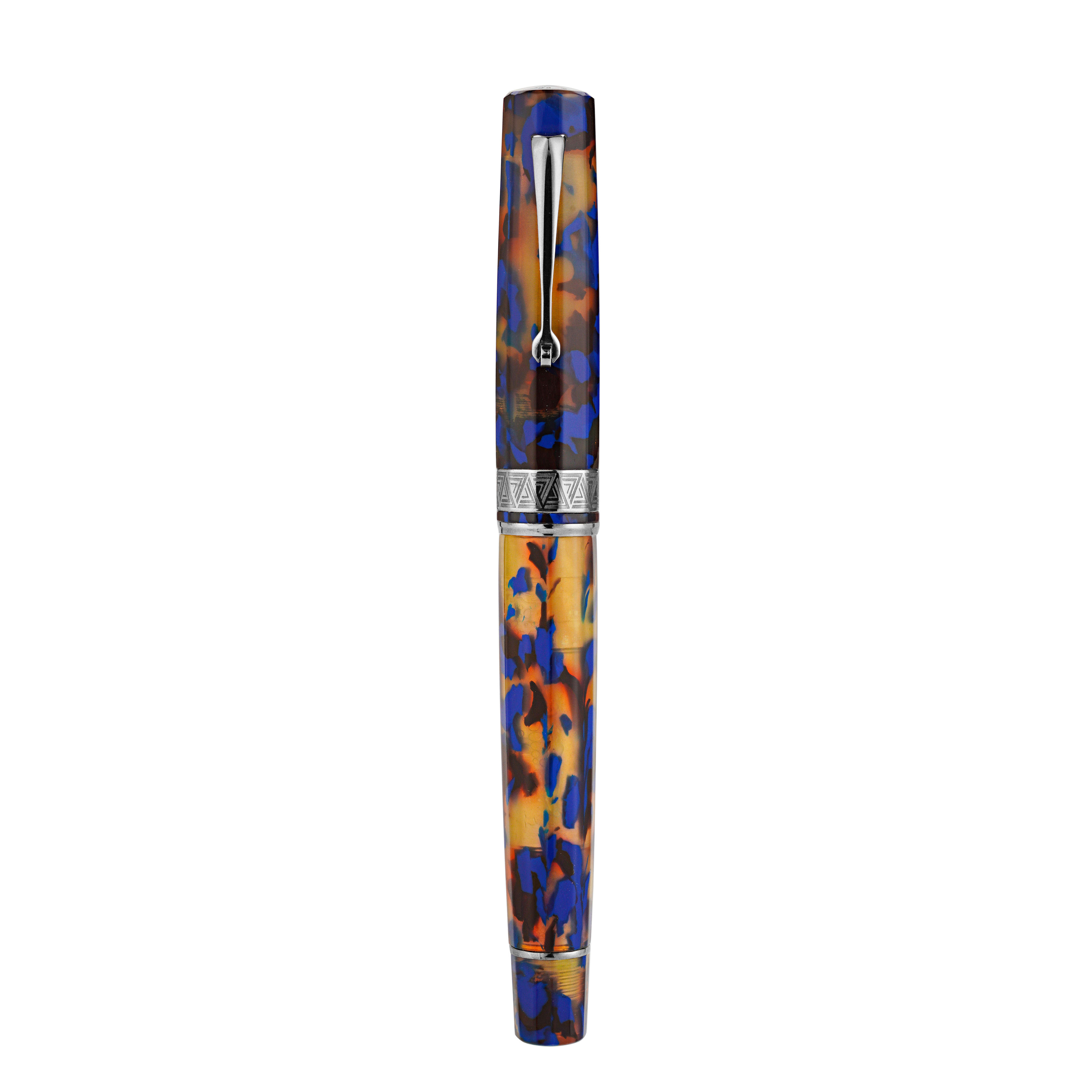 Penna stilografica OMAS Paragon in blu Lucen con finiture in argento