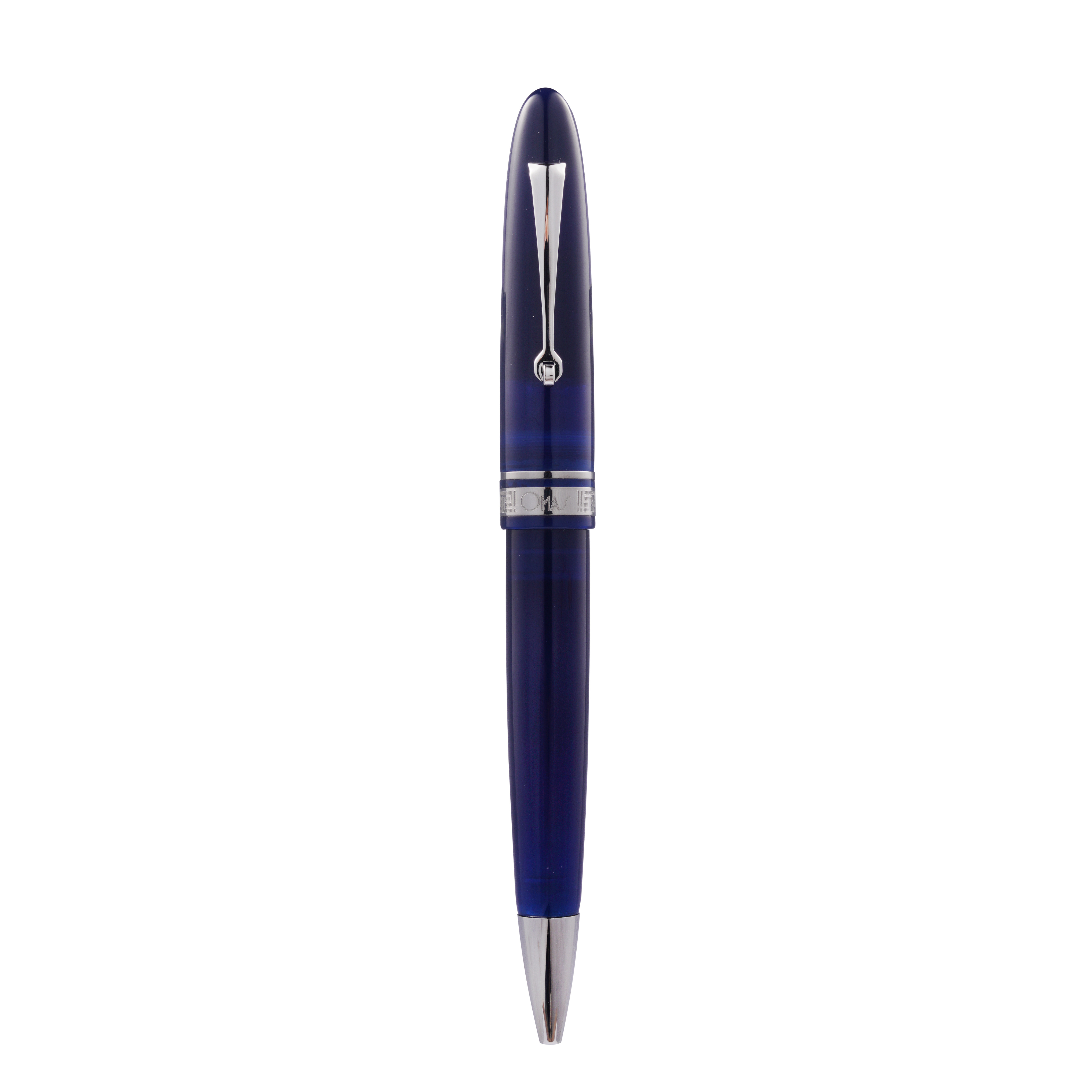 Omas Ogiva Ballpoint Pen in Blu with Silver Trim