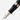 Fountain pen with black and gold design on a light gray background