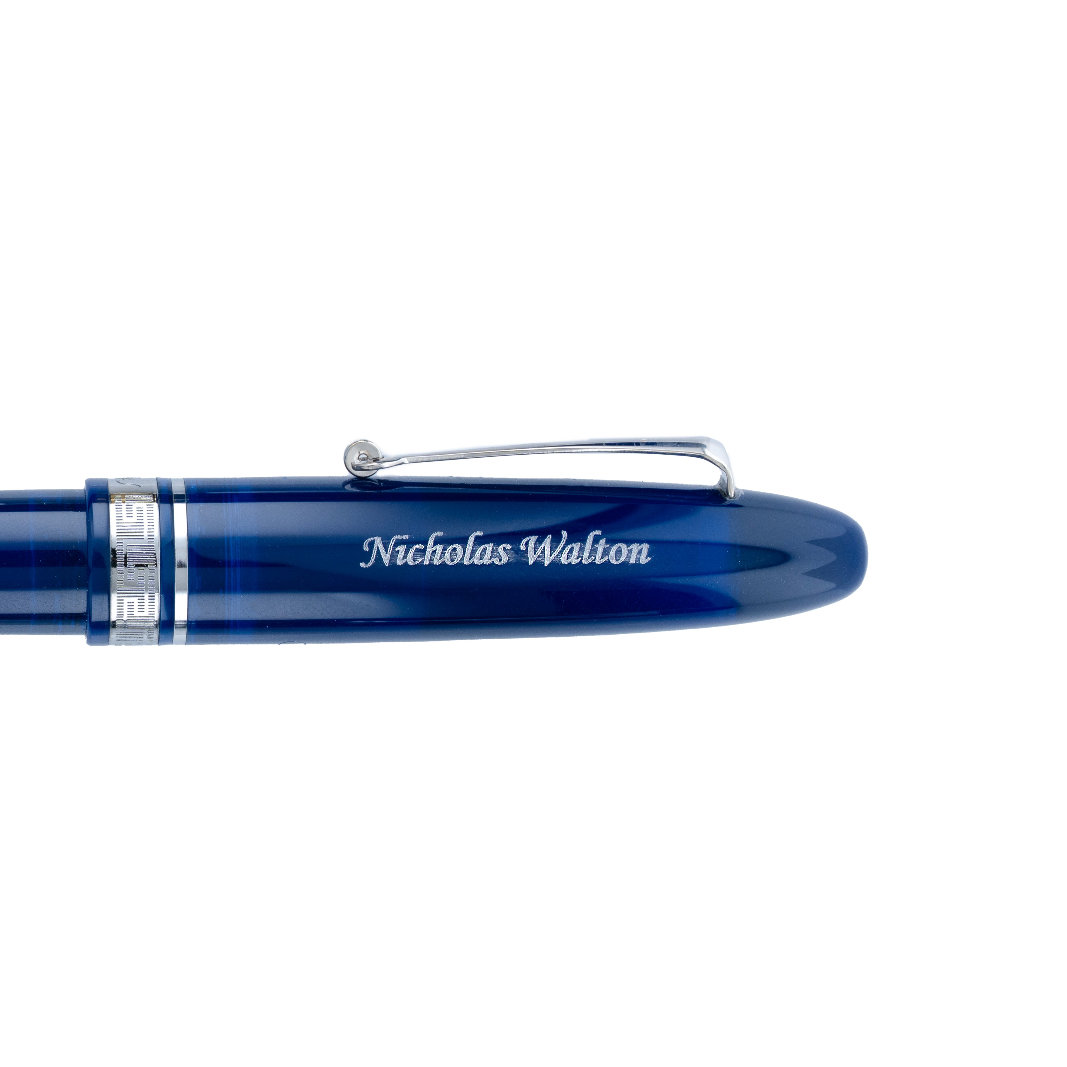 Omas Ogiva Ballpoint Pen in Blu with Silver Trim